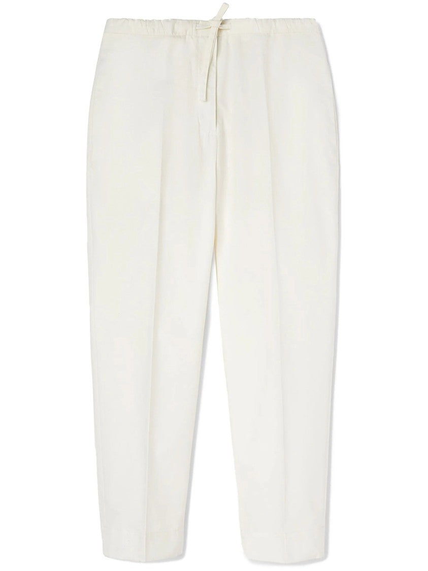 Jil Sander Relaxed White Trousers With Adjustable Drawstring And Minimalist Design
