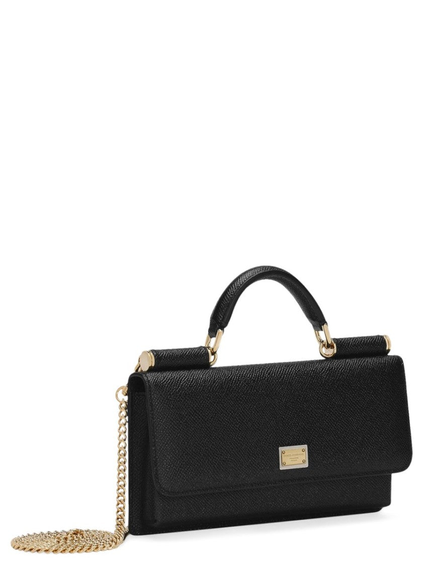 Dolce & Gabbana Structured Textured Leather Mini Handbag