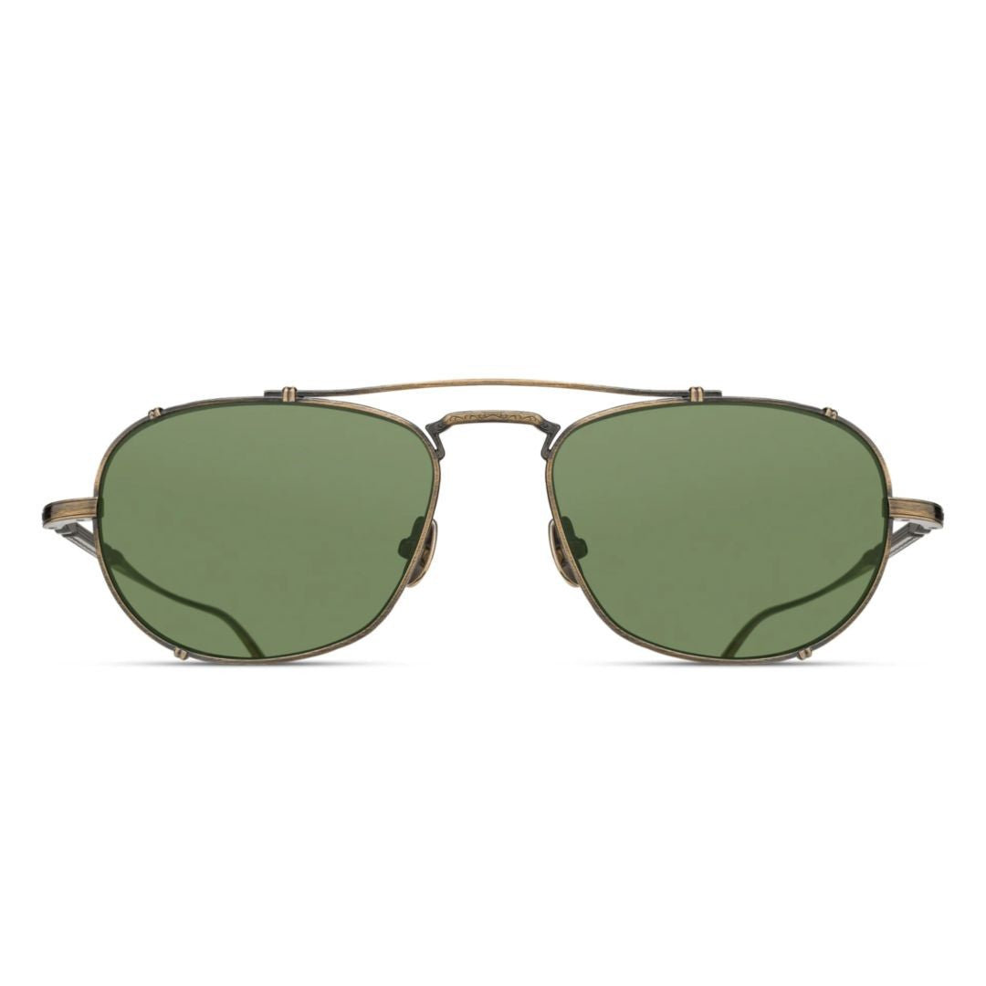 Matsuda M3151.Sg Antique-Finish Rectangular Sunglasses With Refined Temples