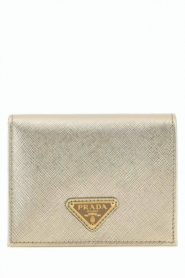 Prada Prada Saffiano Leather Triangular Logo Wallet