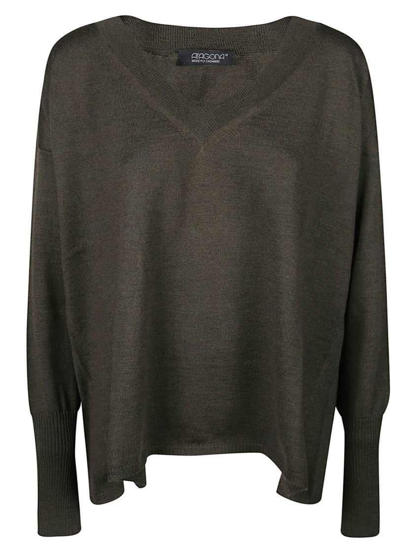 Aragona Oversized Virgin Wool V-Neck Sweater