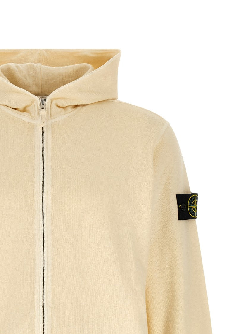 Stone Island Flamed-Effect Malfilé Cotton Hoodie With Logo Badge