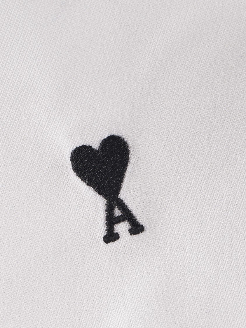 Ami Classic Button-Down Shirt With Heart Logo