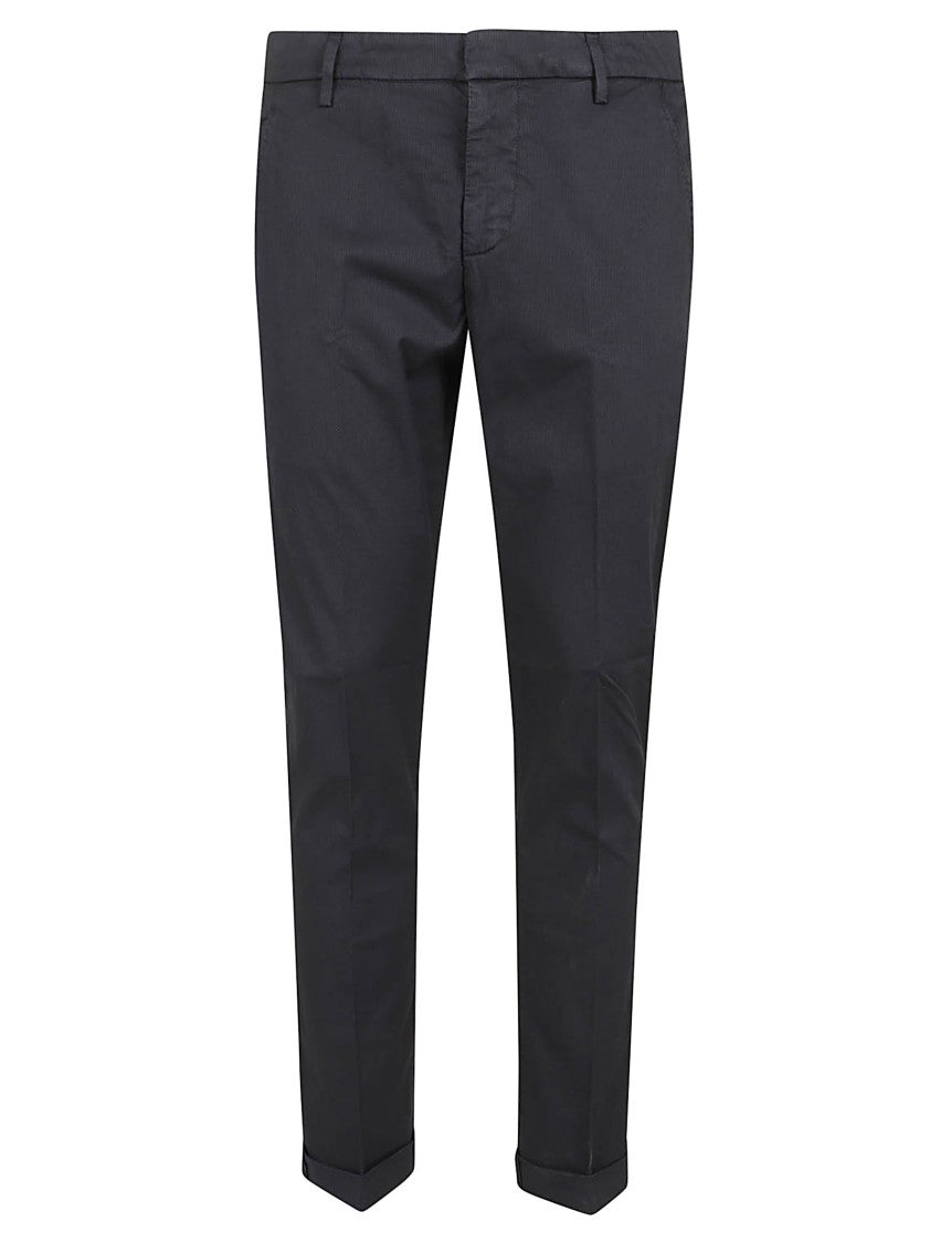 Dondup Navy Blue Tailored Pants With Hidden Closure