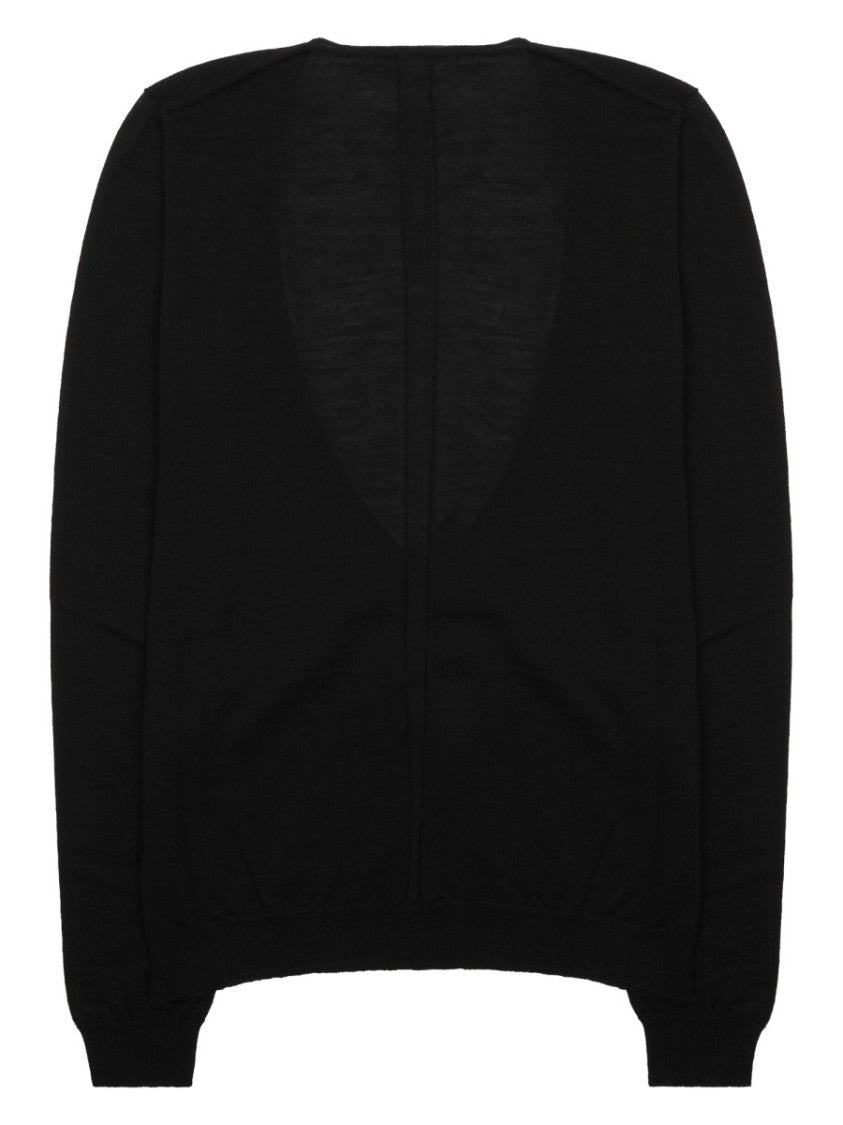 Rick Owens Deep V-Neck Long-Sleeved Knit Top