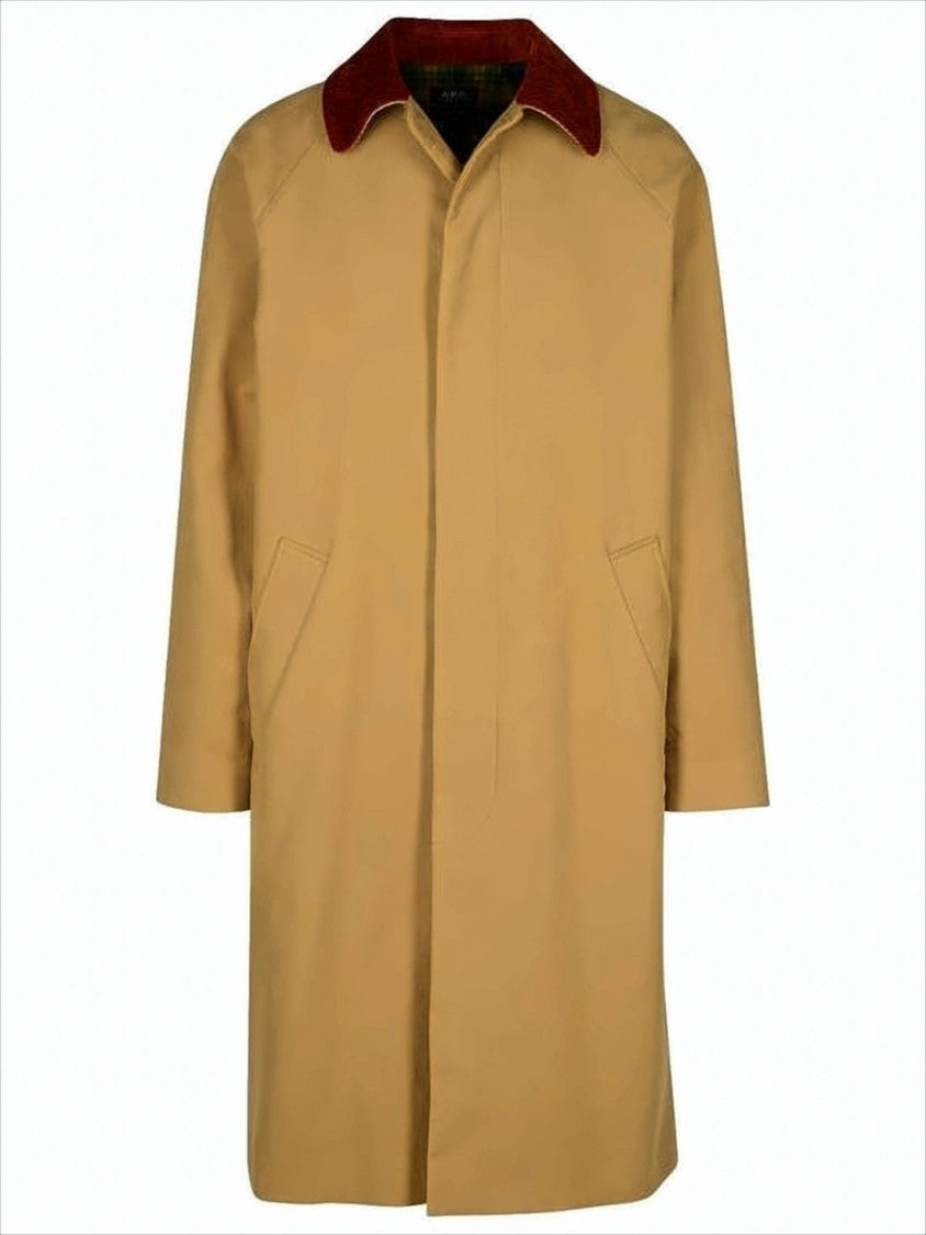 A.P.C. Classic Oversized Coat With Corduroy Collar