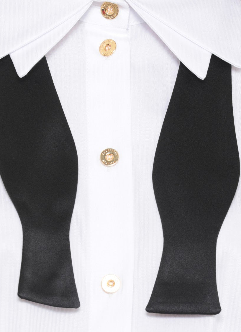 Elisabetta Franchi Classic Black And White Crepe Jumpsuit