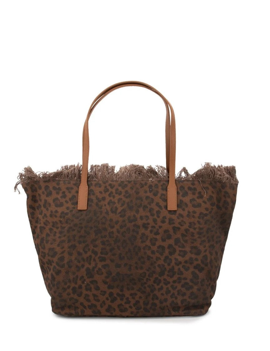 Mc2 Saint Barth Leopard Fringe City Crossbody Bag