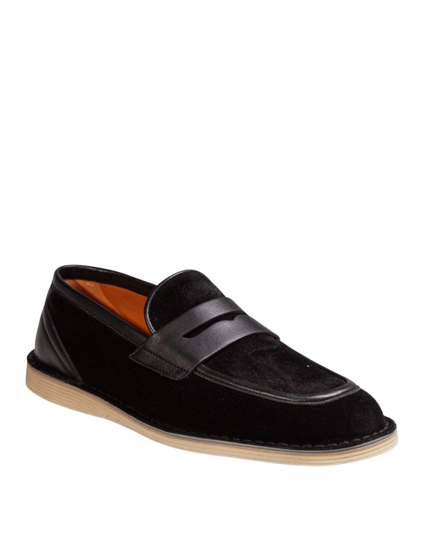 Dolce & Gabbana Black Split Calfskin Slippers