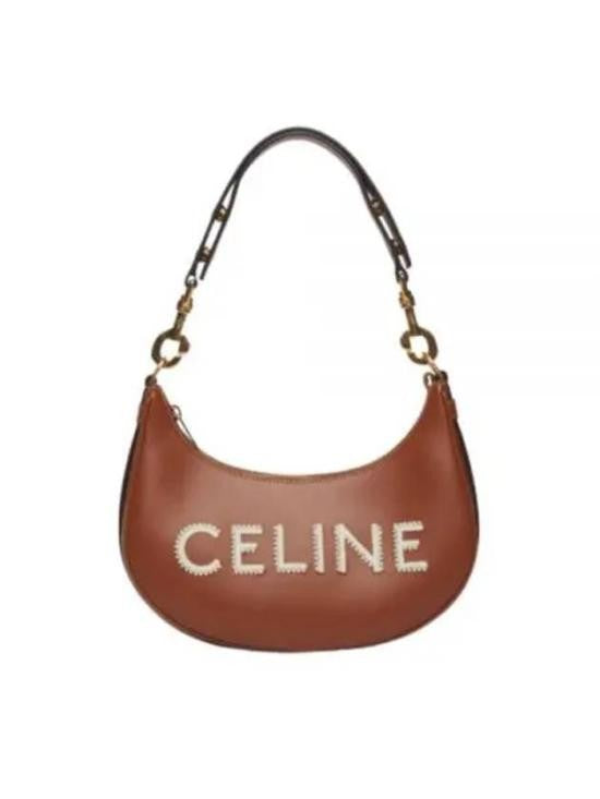 Celine Curved Crescent Shoulder Bag With Gold-Tone Hardware