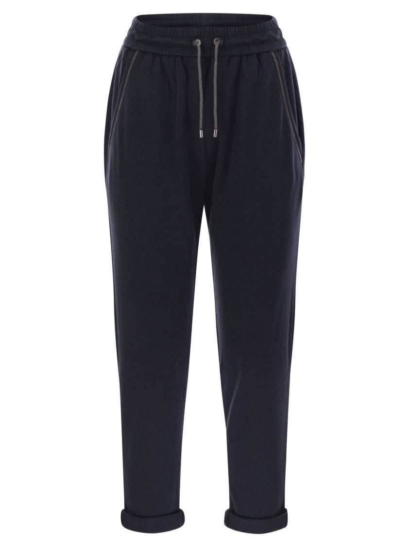 Brunello Cucinelli Cotton And Silk Interlock Trousers