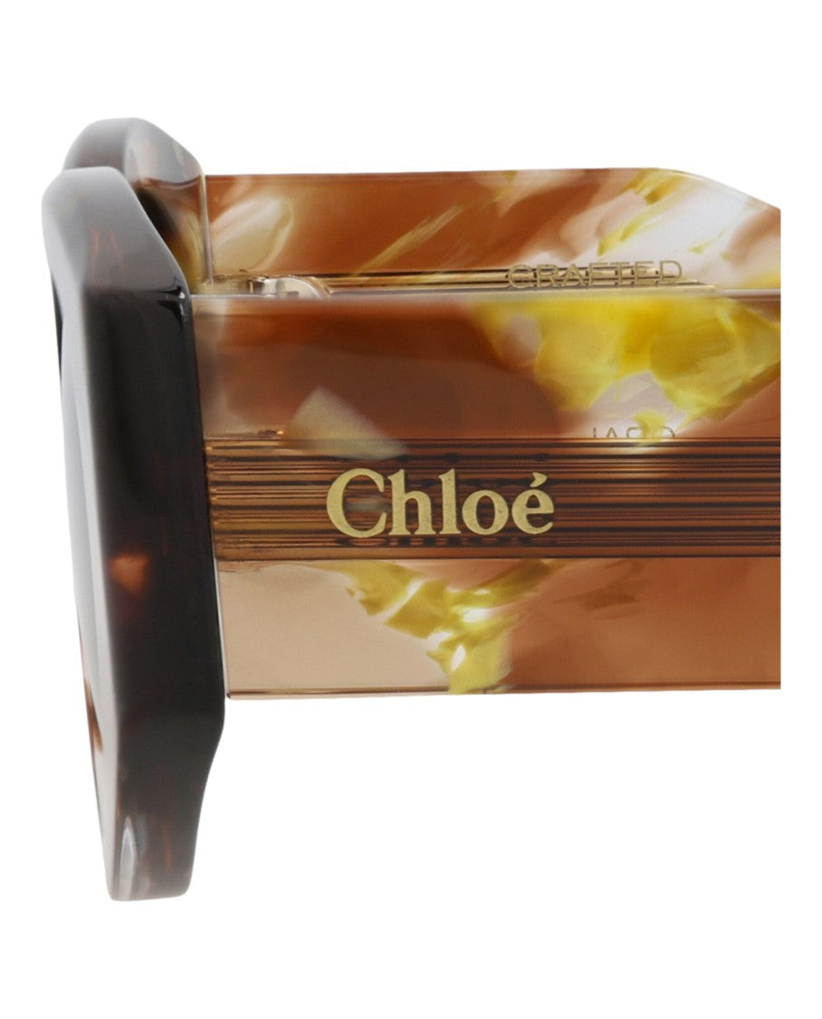 Chloé Round-Frame Sunglasses In Recycled Acetate With Tortoiseshell Pattern