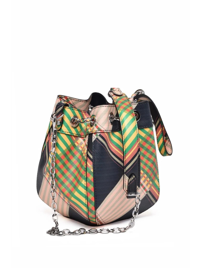 Vivienne Westwood Multicolor Polyurethane Plaid Bucket Bag