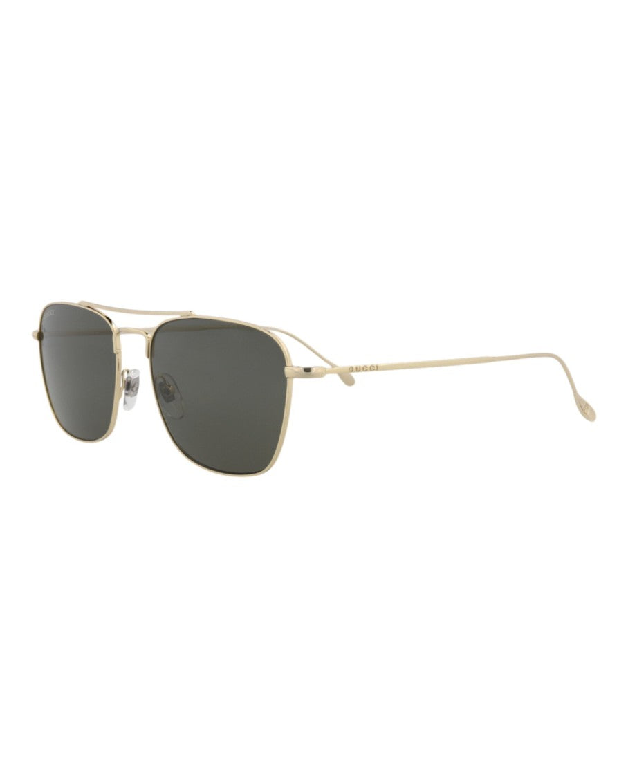 Gucci Square-Frame Metal Sunglasses