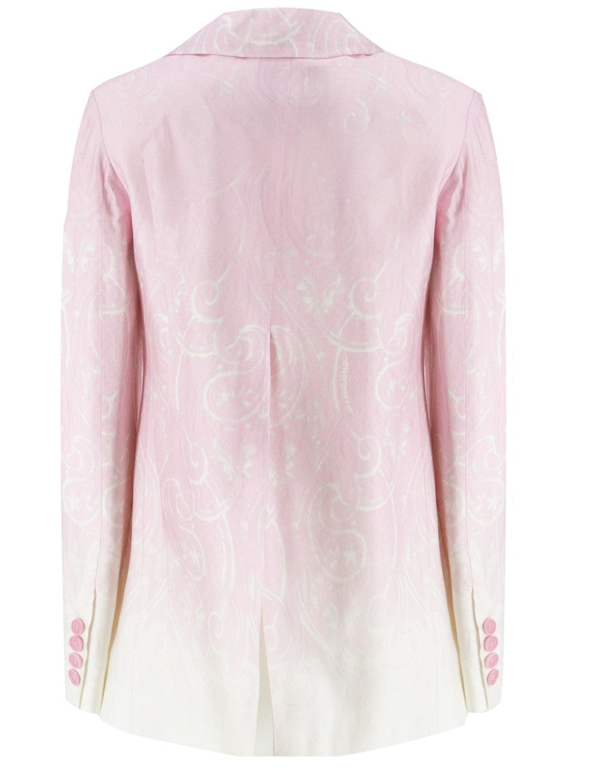 Ermanno Firenze Single-Breasted Gradient Design Jacket