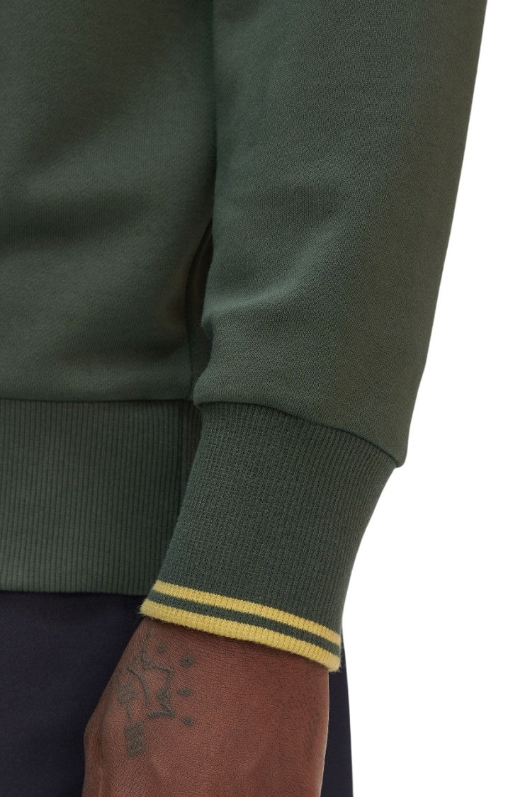 Fred Perry Crew-Neck Cotton Blend Sweatshirt With Curly Back Texture