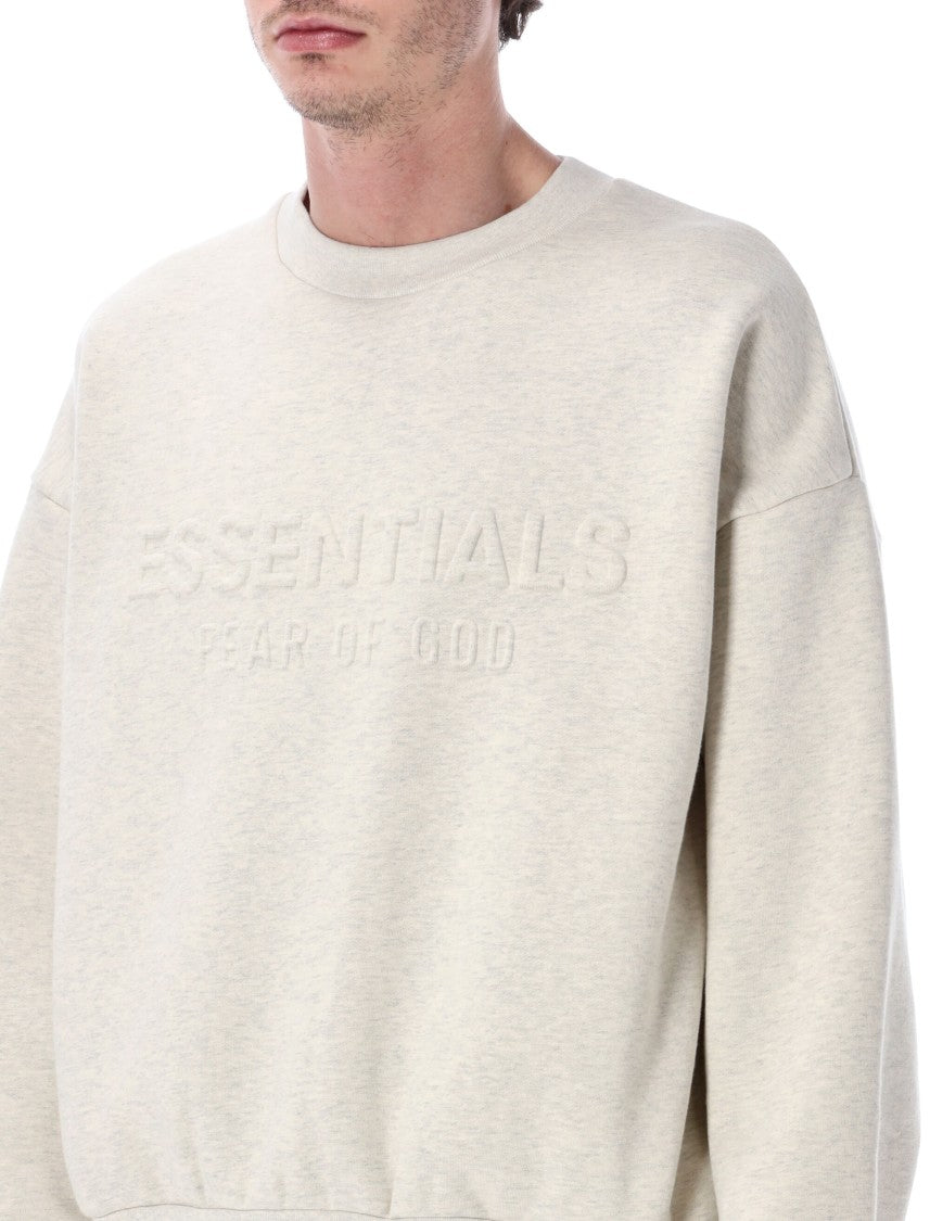 Fear Of God Essentials Embossed Crewneck Oatmeal Heather Sweatshirt
