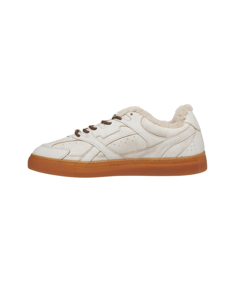 Copenaghen Low-Top Leather Sneakers With Plush Fur Lining