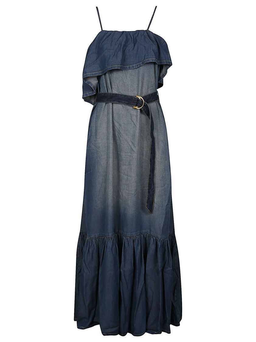 Pinko Chiarodiluna Ruffled Gradient Lyocell Maxi Dress