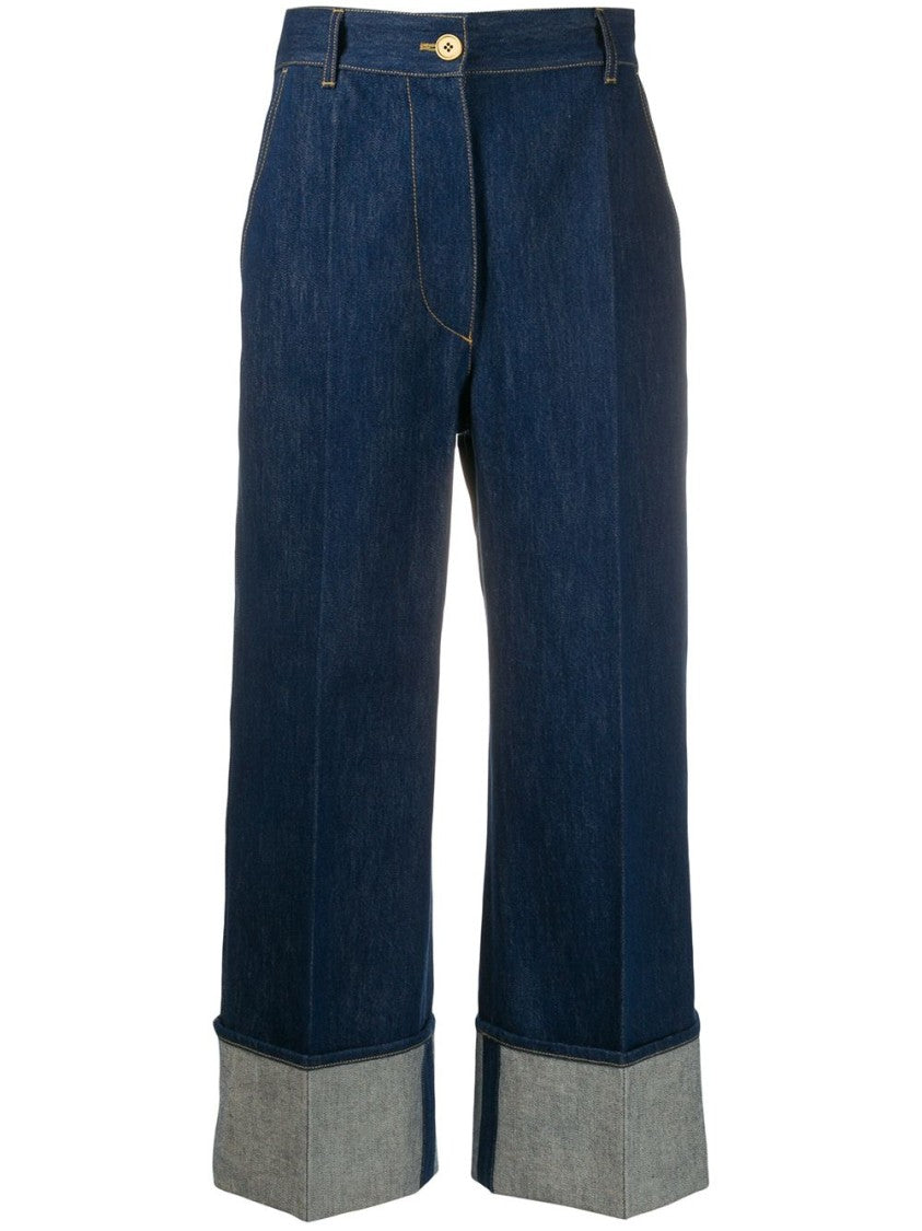 Patou High-Rise Cuffed Jeans