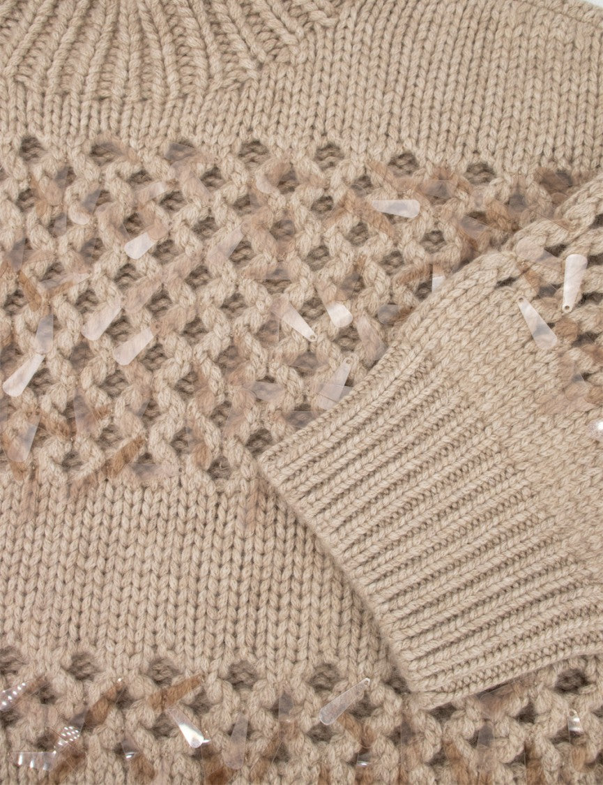 Brunello Cucinelli Cropped Wool Jumper With Textured Knit