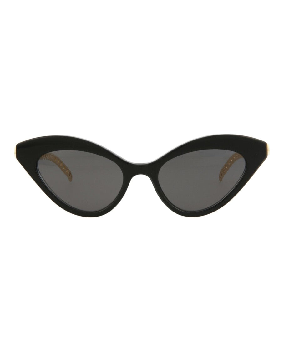 Gucci Cat Eye-Frame Acetate Sunglasses With Gold-Tone Chain Temples
