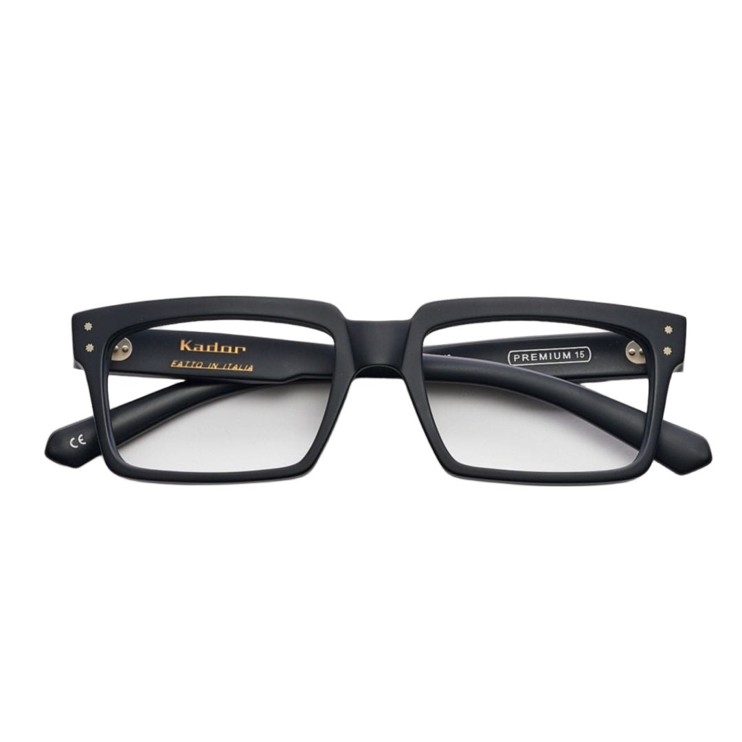 Kador Bold Rectangular Frame Sunglasses With Matte Black Finish