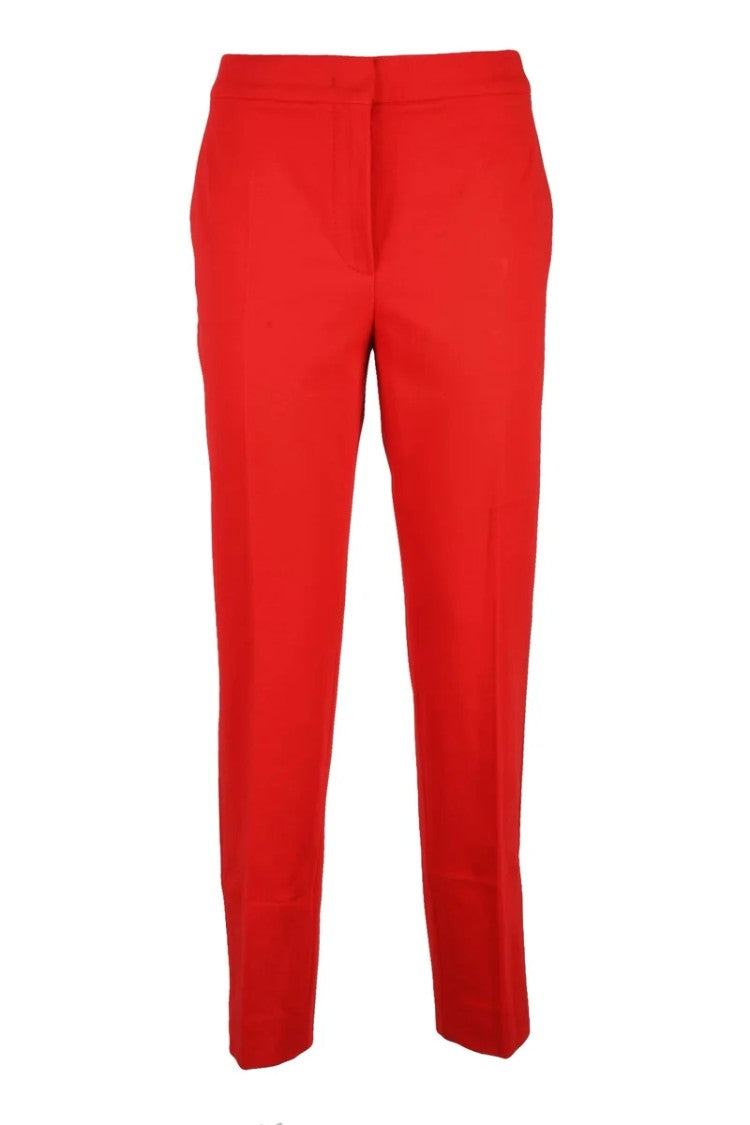 Max Mara Medium-Waisted Stretch Viscose Trousers - Red