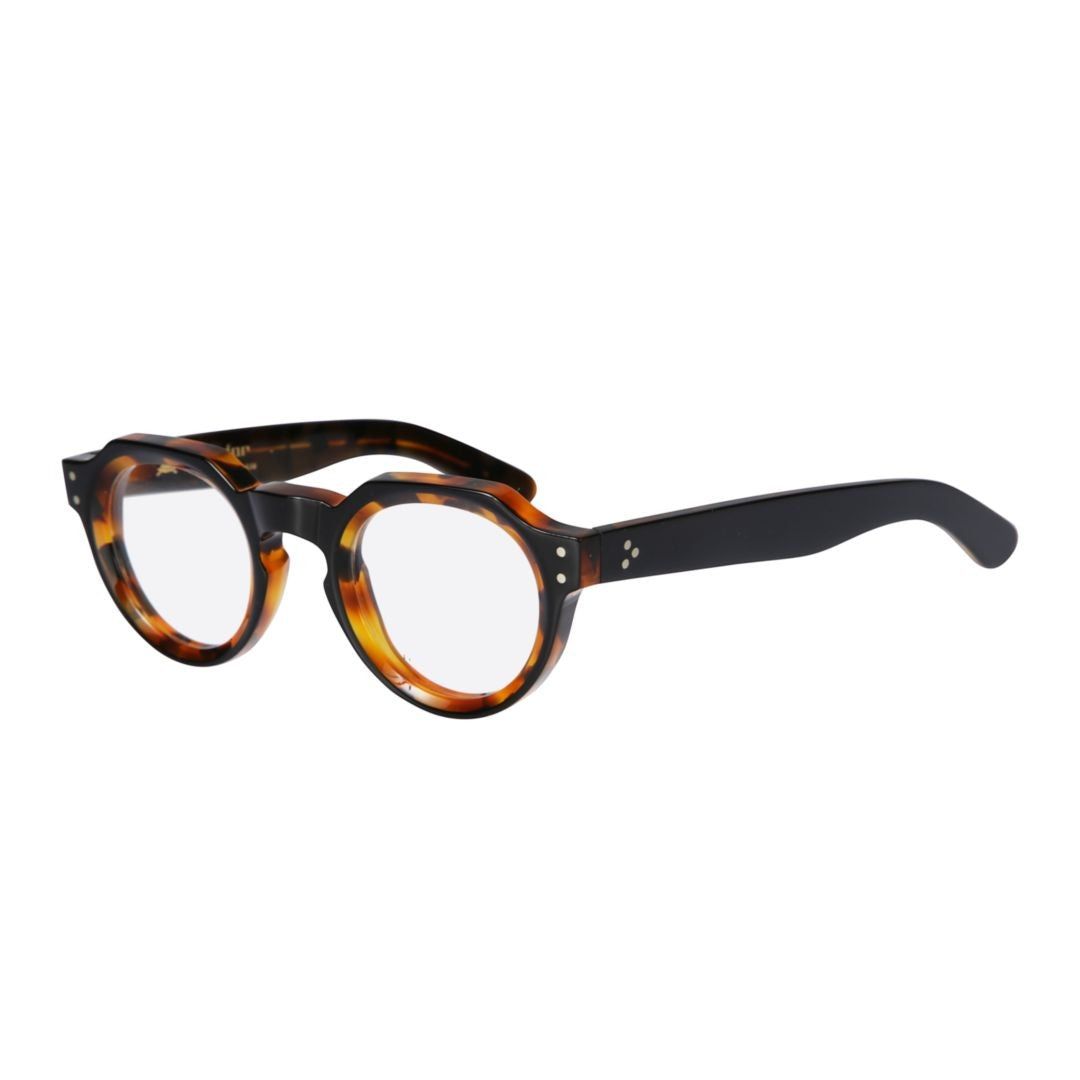 Kador Spike Bold Round Frame Tortoiseshell Sunglasses With Metallic Accents