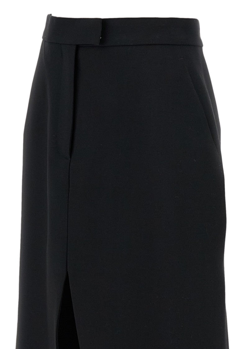 Alexander Mcqueen Swallowtail Pencil Skirt In Stretch Wool Gabardine