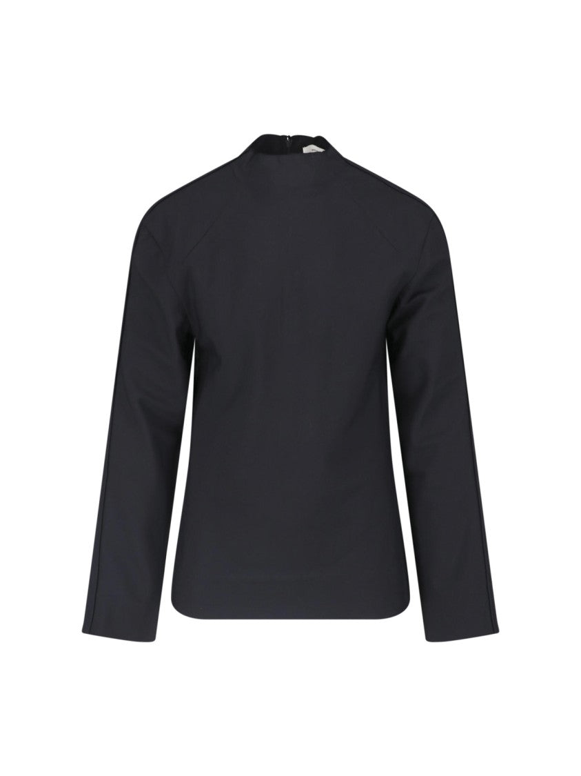 Entire Studios Black High Neck Long-Sleeve Top