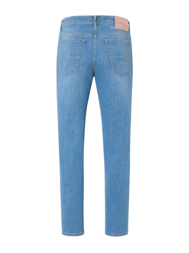 Jacob Cohen Slim Carrot Fit Blue Jeans With Vintage Effect And Fragrant Detail