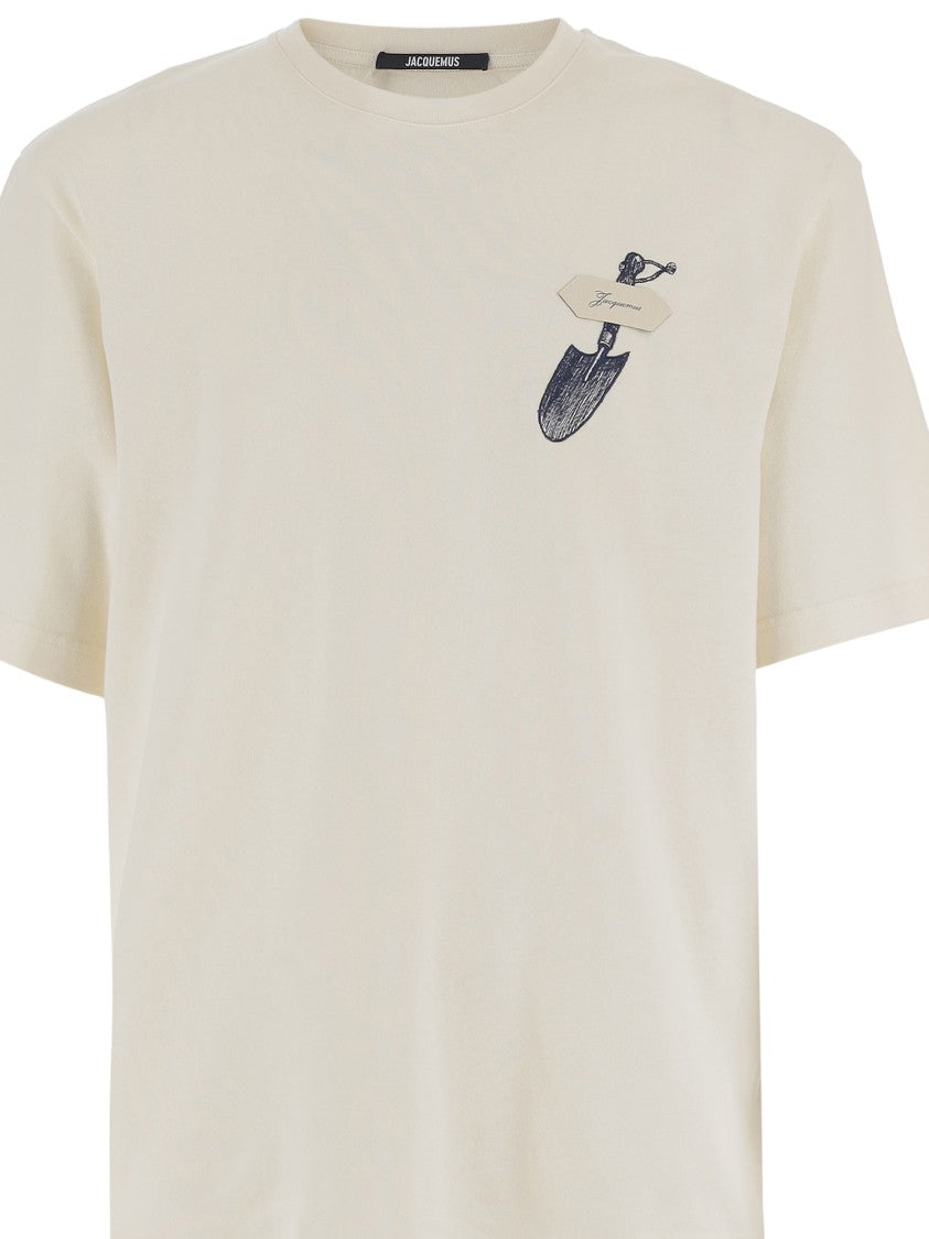 Jacquemus Minimalistic Cotton T-Shirt With Logo Patch