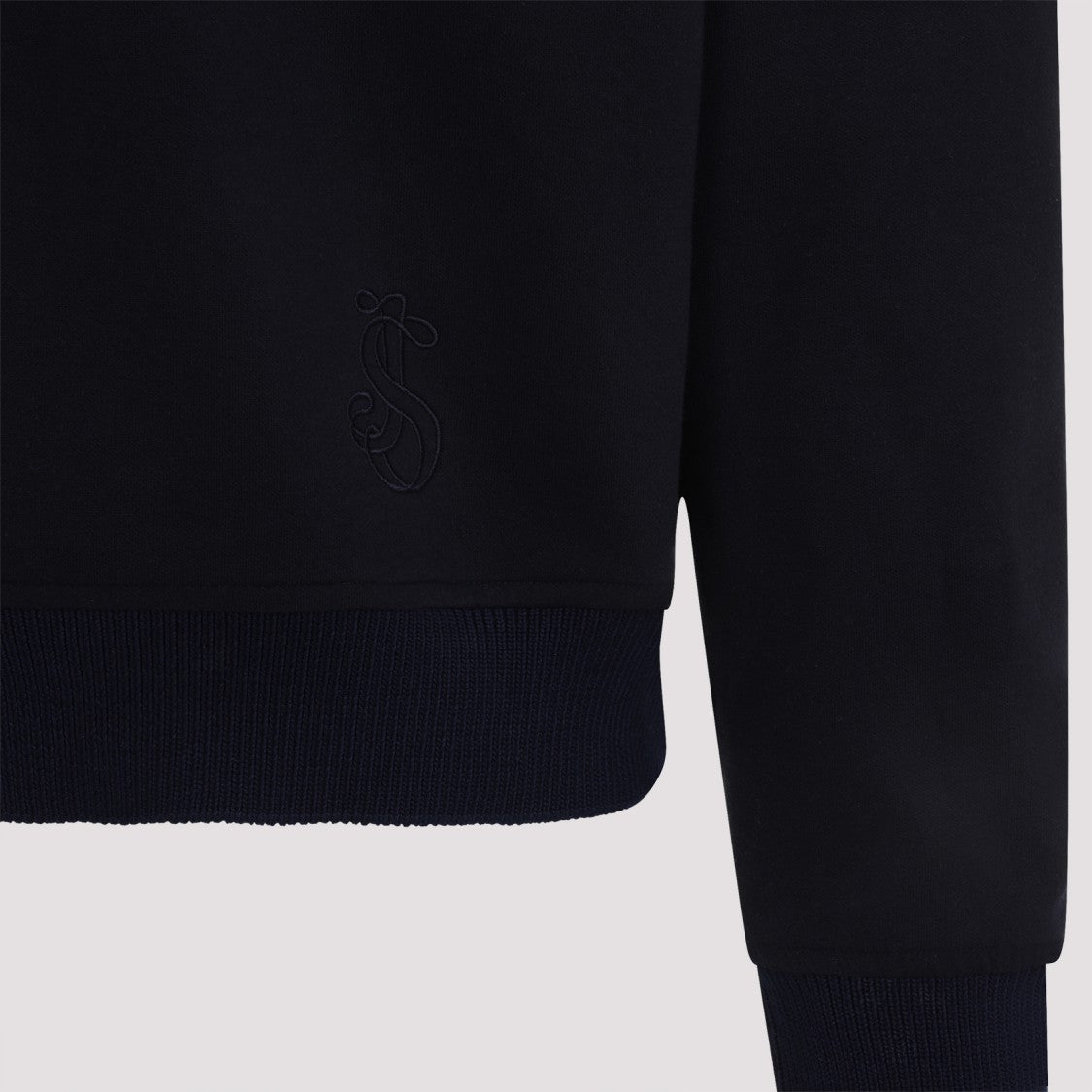 Jil Sander Half-Zip Stand Collar Cotton Sweatshirt
