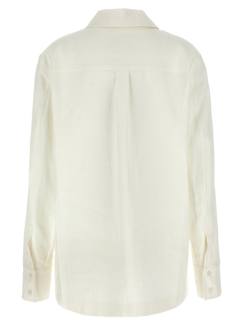 Jil Sander Comfort Fit Linen Shirt With Zip Closure