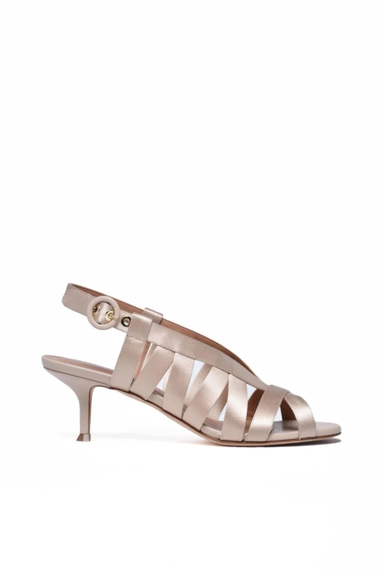 Lella Baldi Satin Sandals - Beige