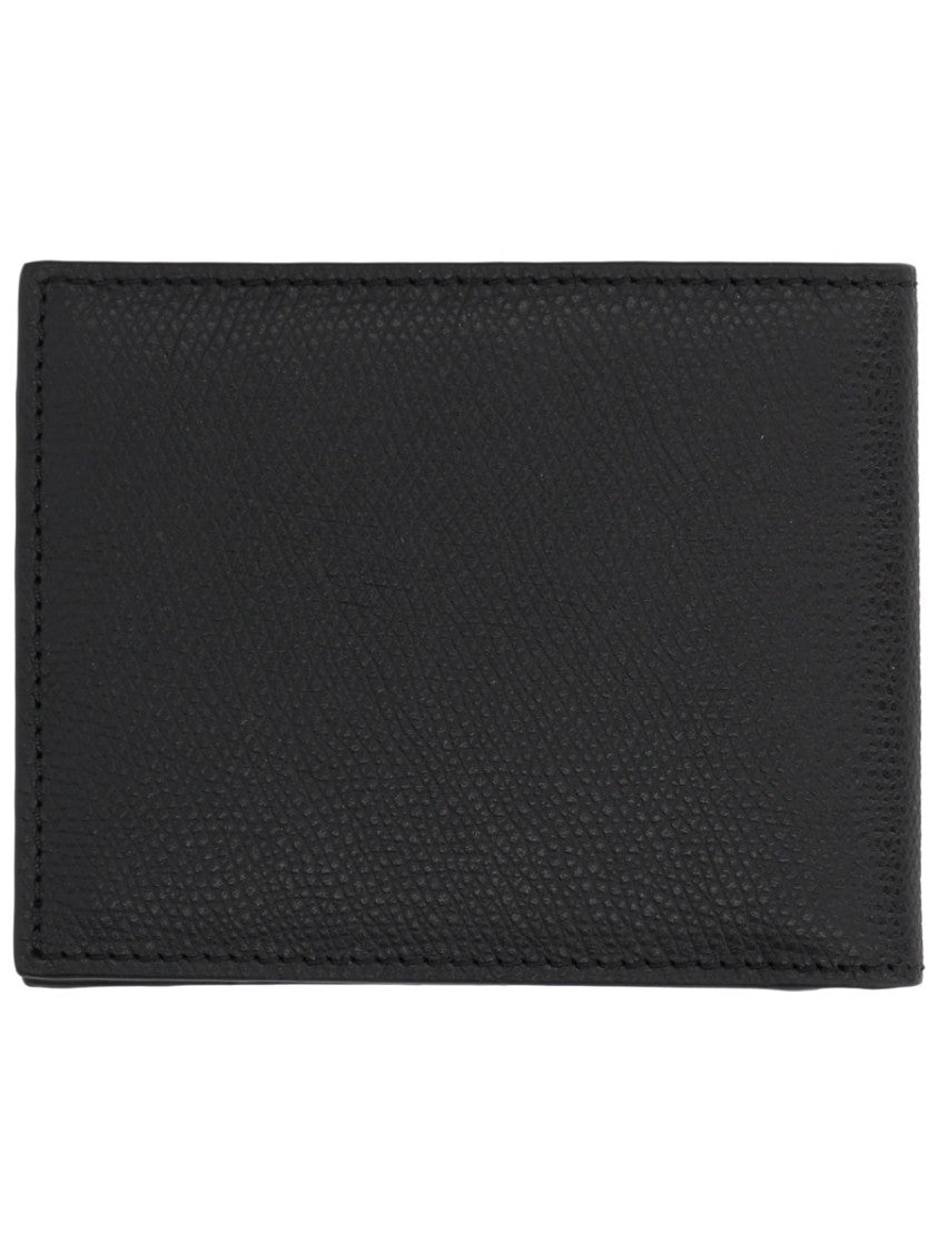 Bally Neutral Textured Bovine Leather Minimalist Wallet
