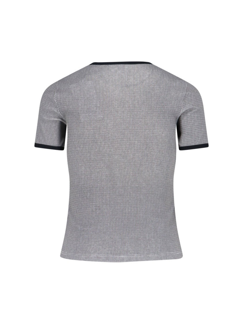 Courrèges Houndstooth Logo T-Shirt – Black And White