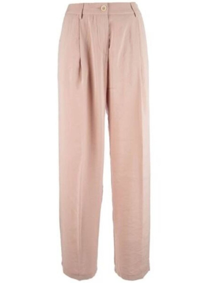 Cruna Wide-Leg Trousers With High Waist And Pleated Front