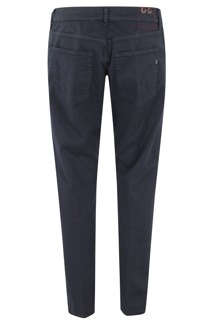 Dondup Dian Navy Blue Cotton-Blend Slim Straight-Leg Jeans