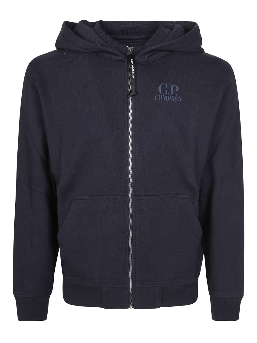 C.P. Company Rich Blue Drawstring Zip Hoodie
