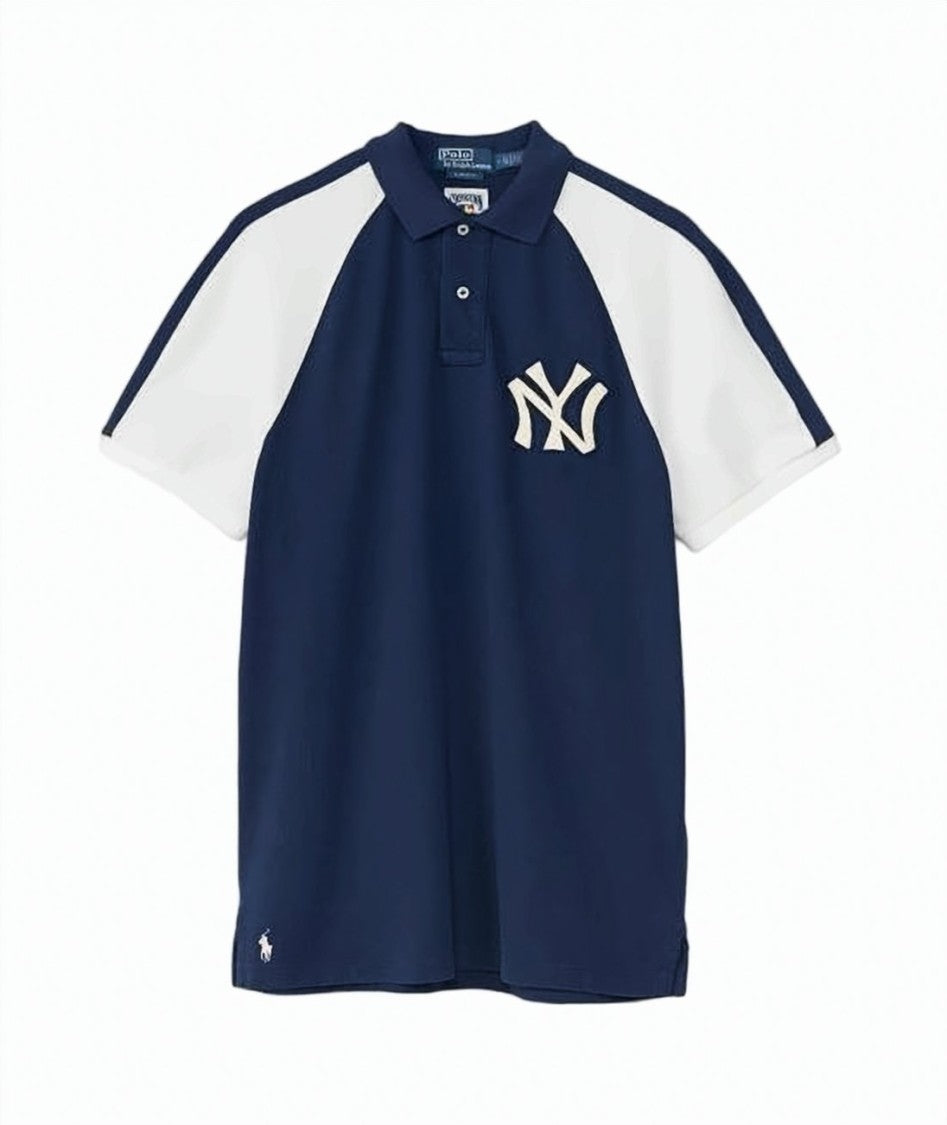 Polo Ralph Lauren Contrasting Navy Blue Polo Shirt With Embroidered 'Ny' Logo