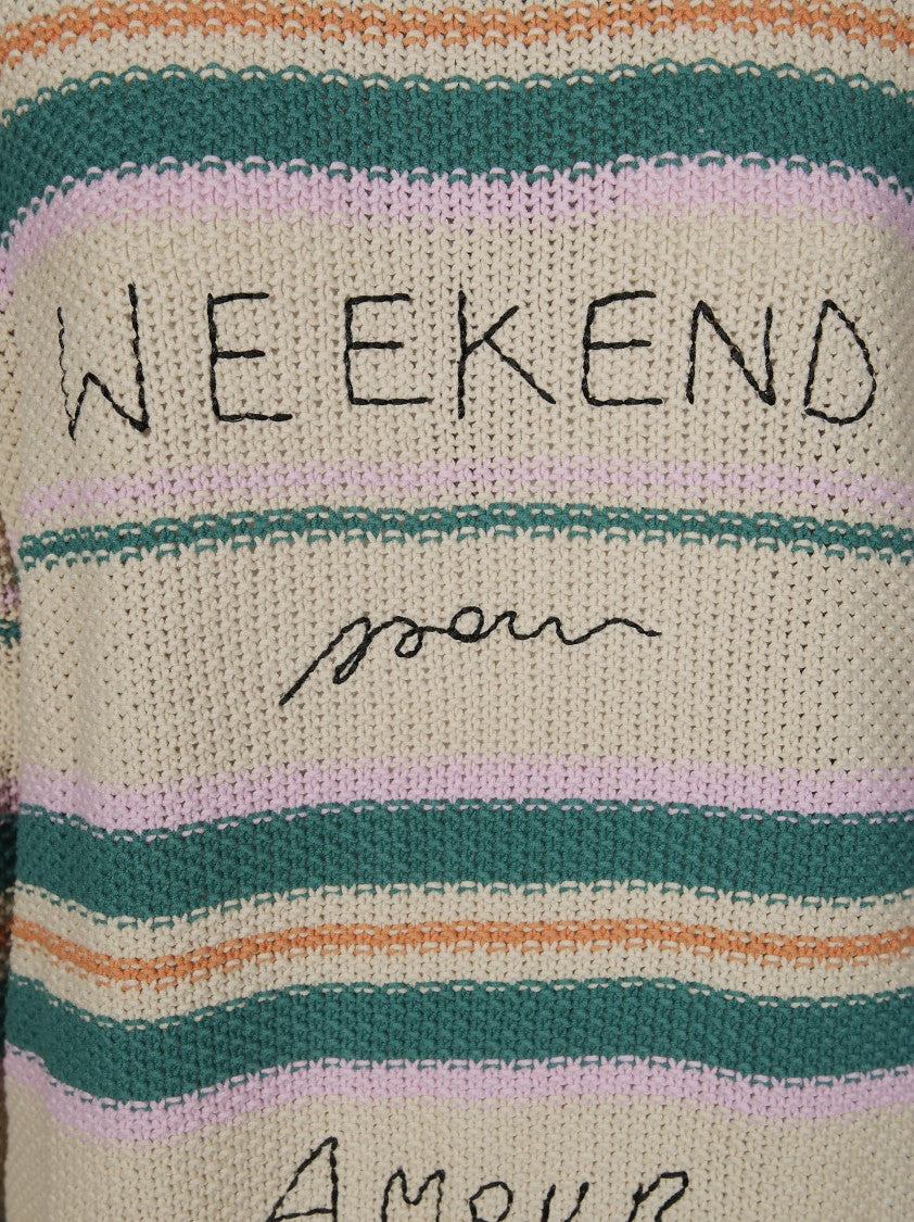 Max Mara Angus Embroidery Rice Grain Sweater