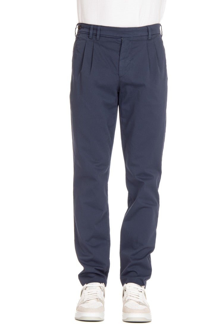 Eleventy Light Cotton Trousers With Waist Adjustments