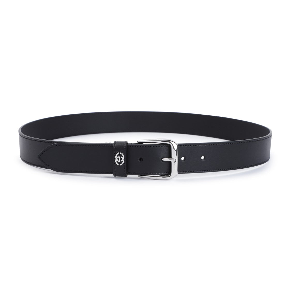 Gucci Black Leather Gg Belt