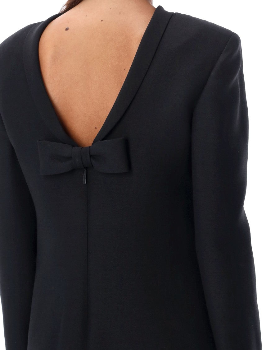 Valentino Open Back Bow Mini Dress