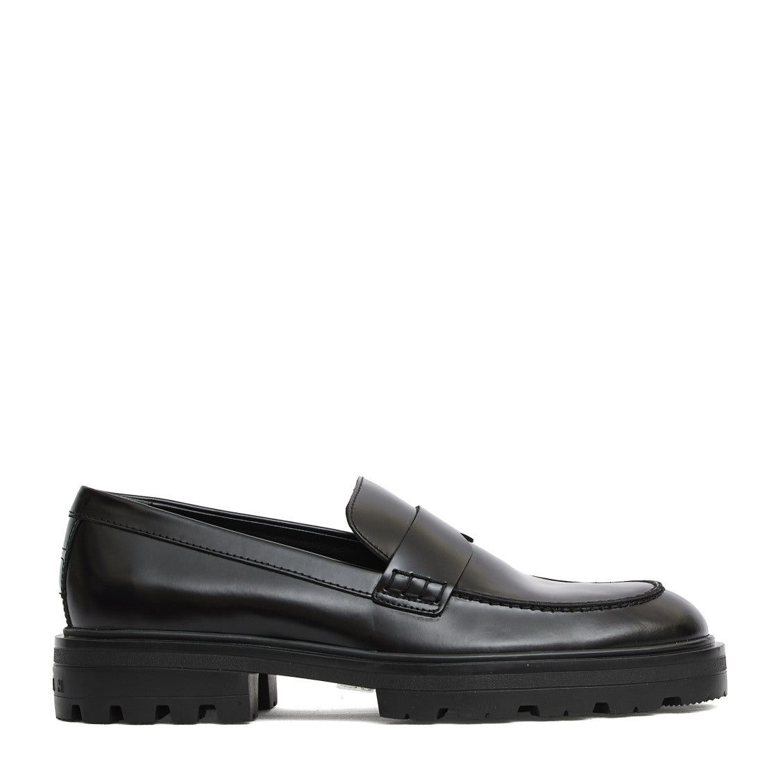 Hogan Polished Black Leather Mocassino Loafers