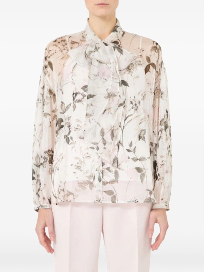 Max Mara White Blouse With Concealed Button Placket