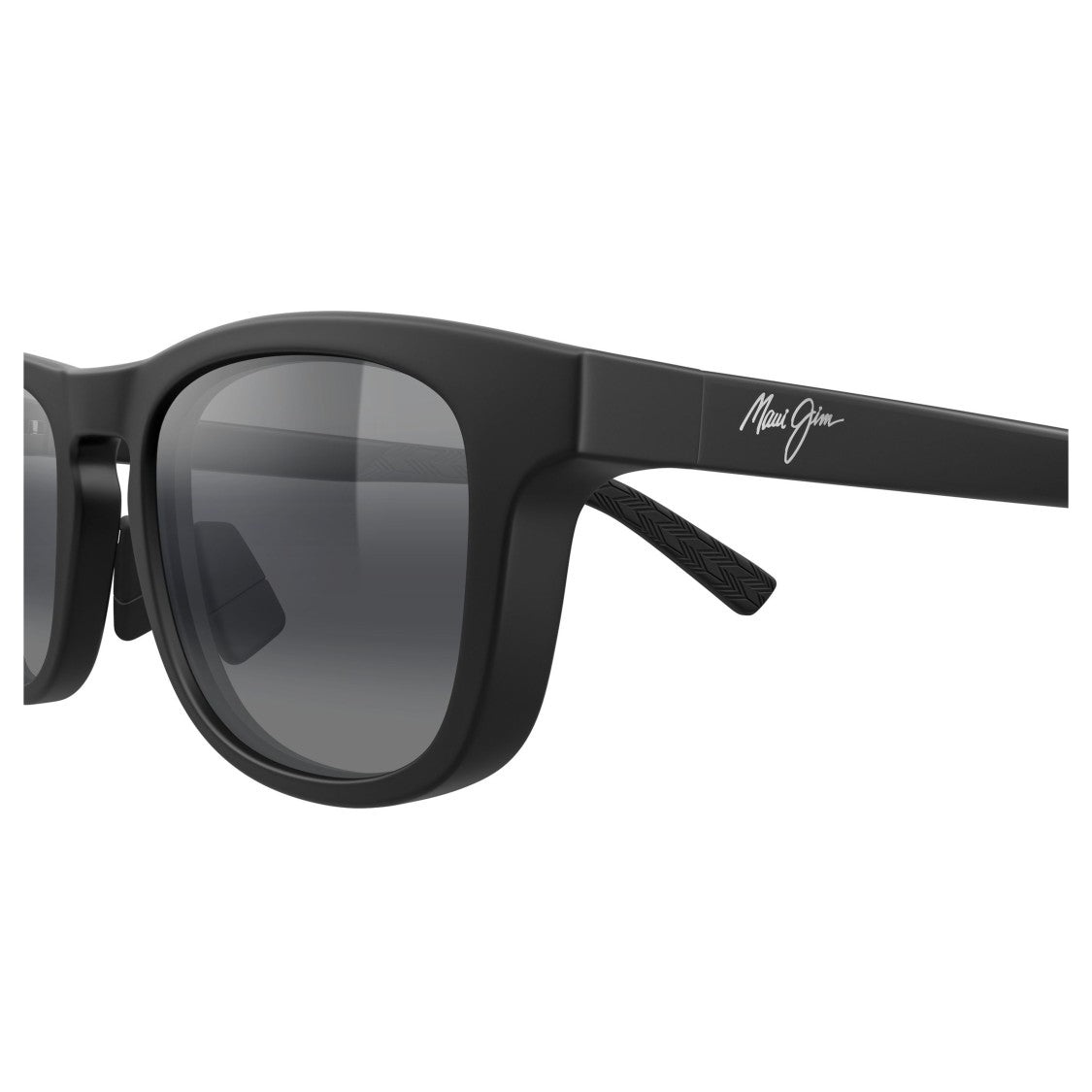 Maui Jim Aliali Rectangular Frame Sunglasses With Matte Black Finish
