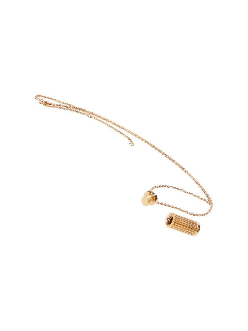 Ami Paris Gold-Plated Brass Pendant Charm Necklace